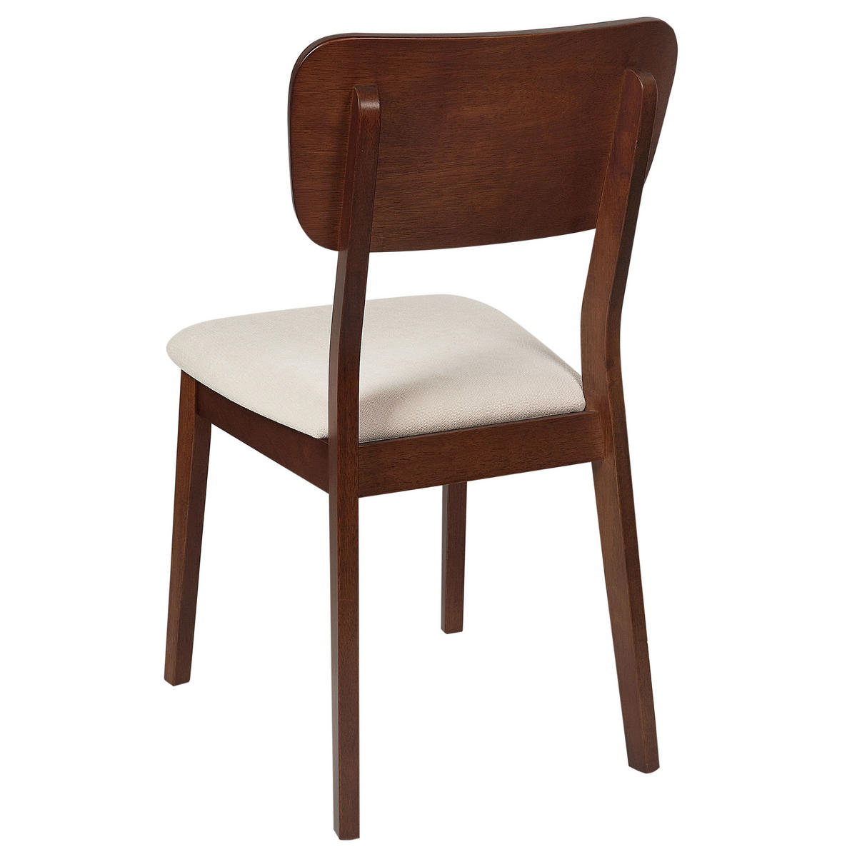 ESSZIMMERSTUHL 2er-Set Dunkler Holzfarbton Minier - Dunkelbraun/Beige, Holz (46/85/51cm) - Beliani