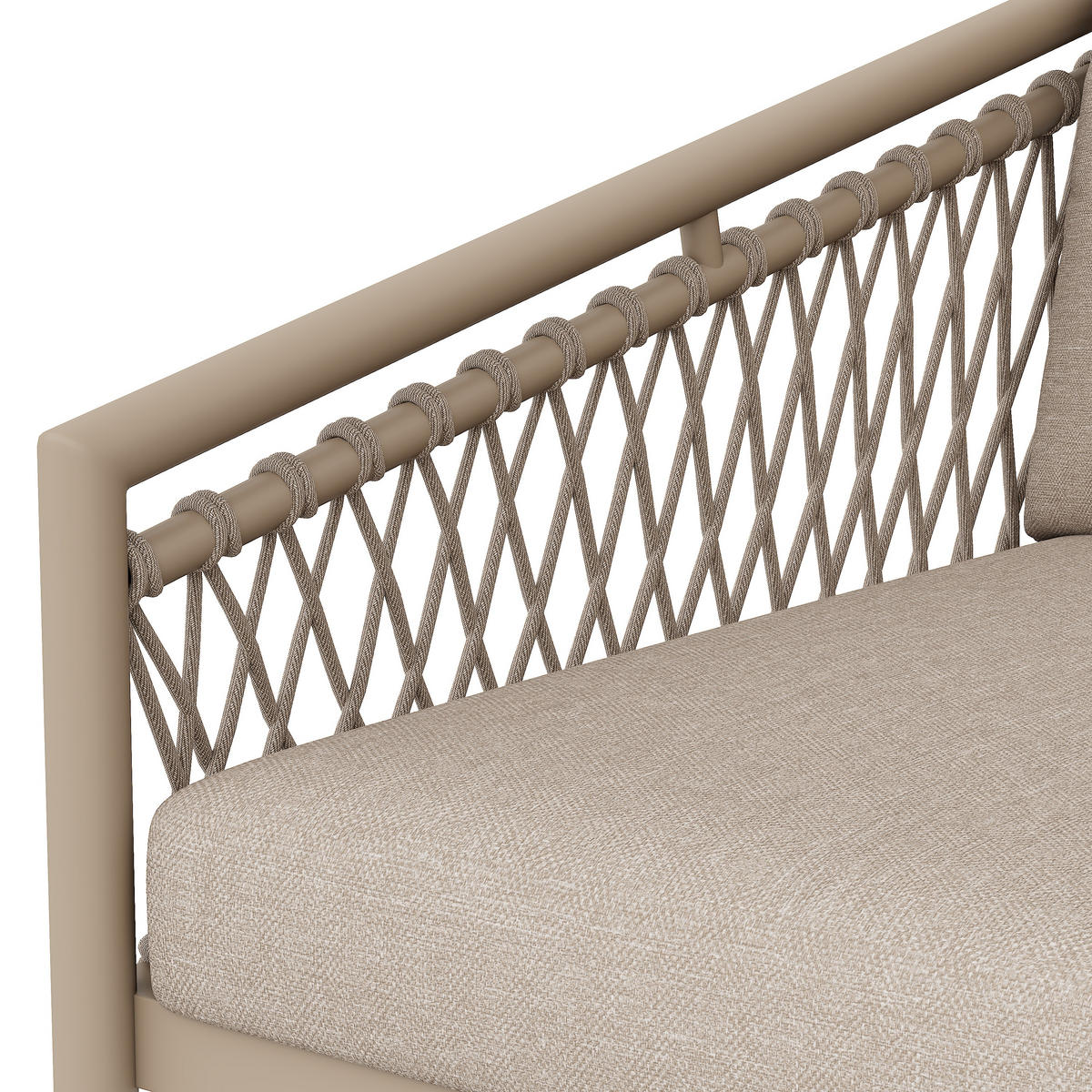 GARTENMÖBEL 116.5x64x80cm beige aus Eisen und mit Seil - Beige, Metall - Modfu