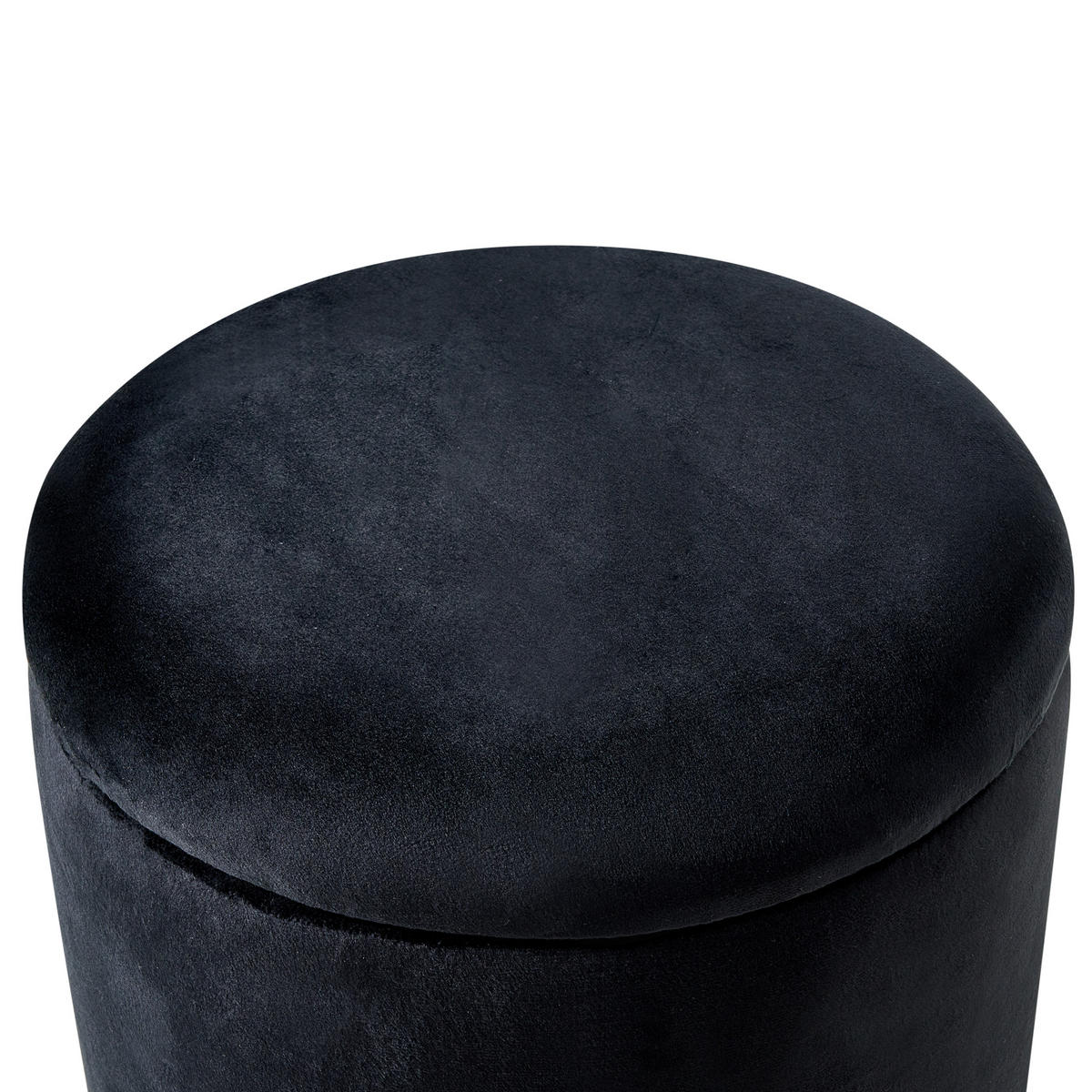 POUF mit Stauraum Samtstoff Schwarz Wenona - Schwarz, Textil (37/40/37cm) - Beliani