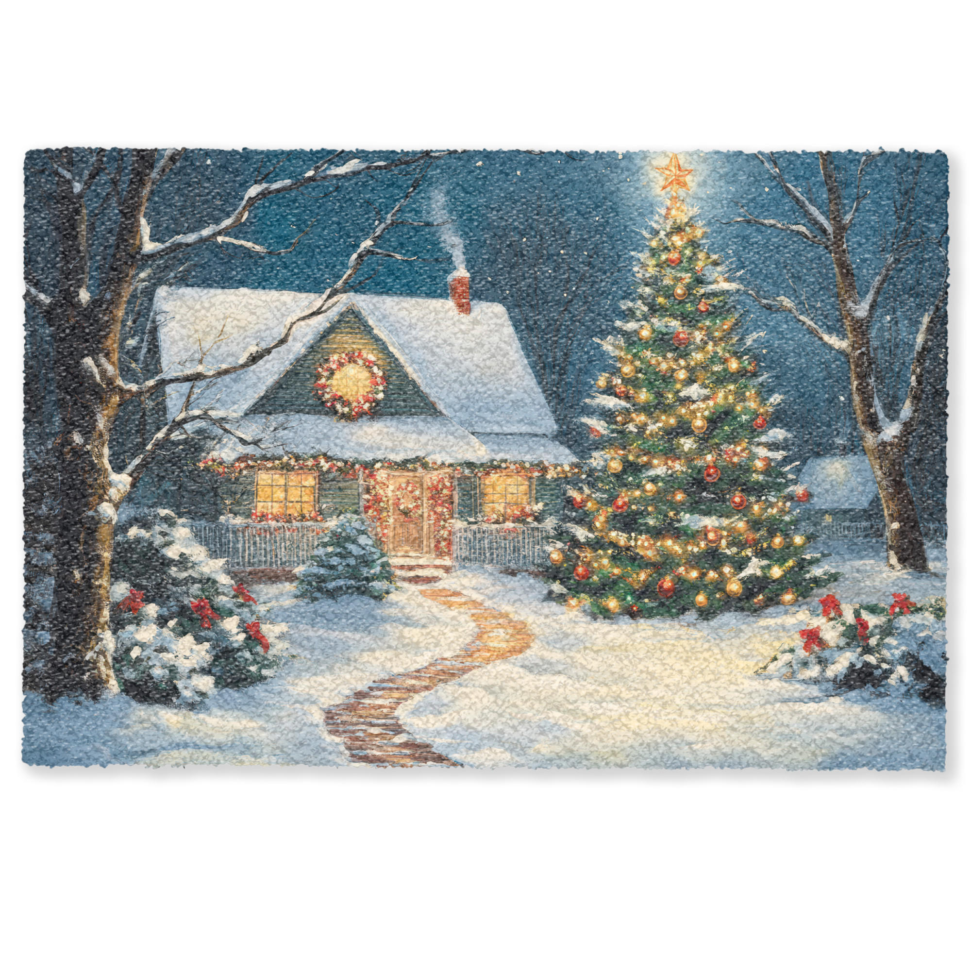 MuchoWow ROHOŽKA Vánoce - Vánoční stromek - Zima - Domov - Sníh 90x60 cm