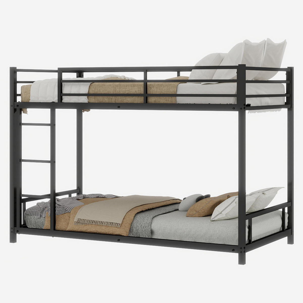 ETAGENBETT Schwarz - Schwarz, Metall - Raumix