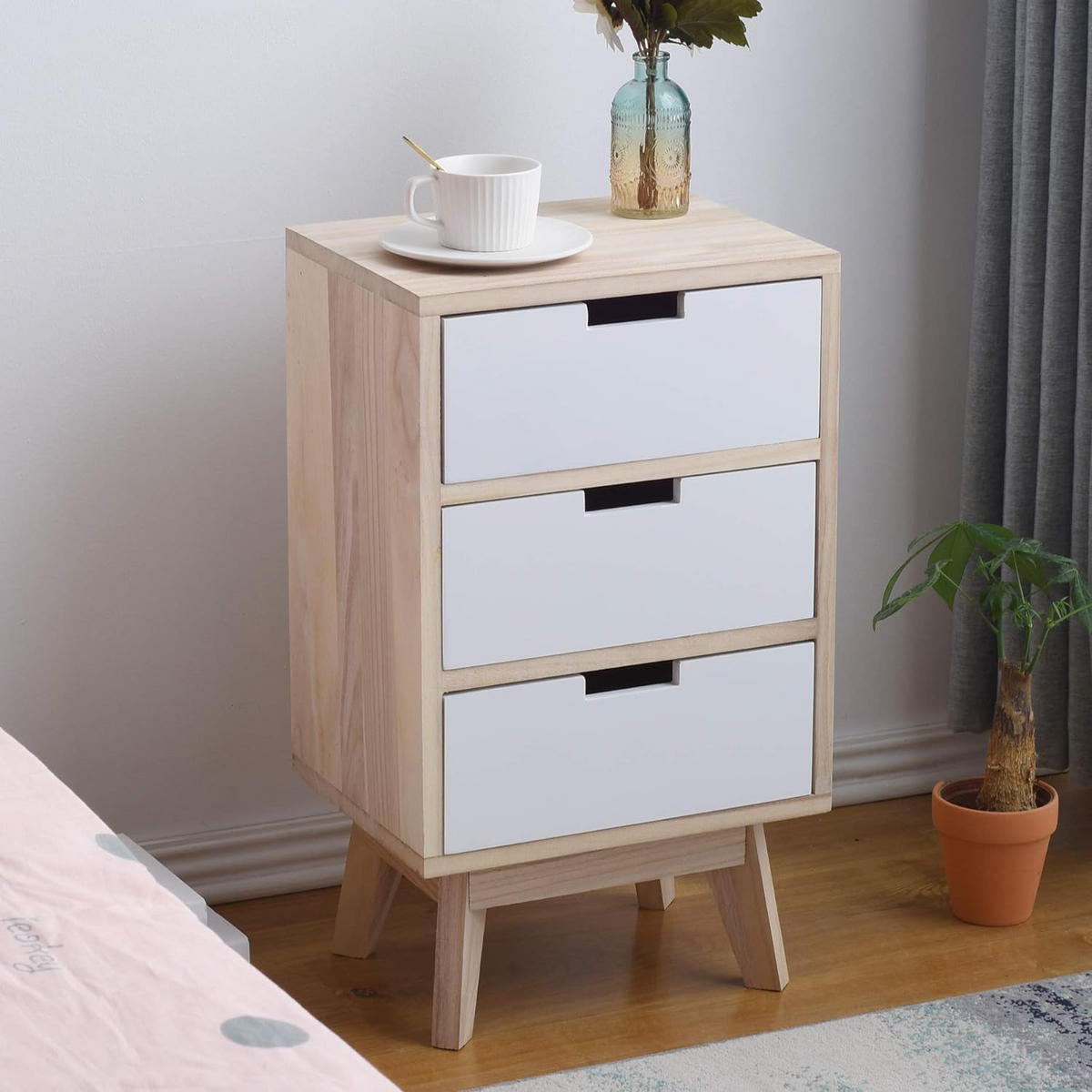 NACHTTISCH Braun 27/35/60 cm - Braun, Holz (27/60/35cm) - Mobili Rebecca