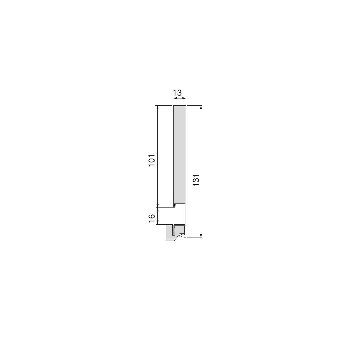 AUSSENSCHUBLADE Vertex 40Kg Höhe 131mm, Tiefe 500mm, Stahl, Lackiert Grau - Silberfarben, Metall (20/6/53cm) - EMUCA