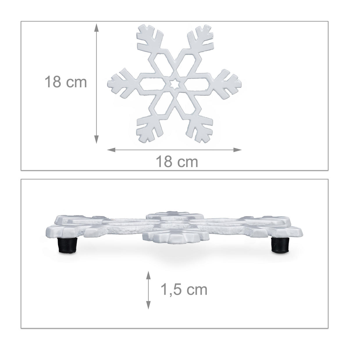 2XPODSTAVEC pod hrnce - biela, kov (18/18cm) - Relaxdays