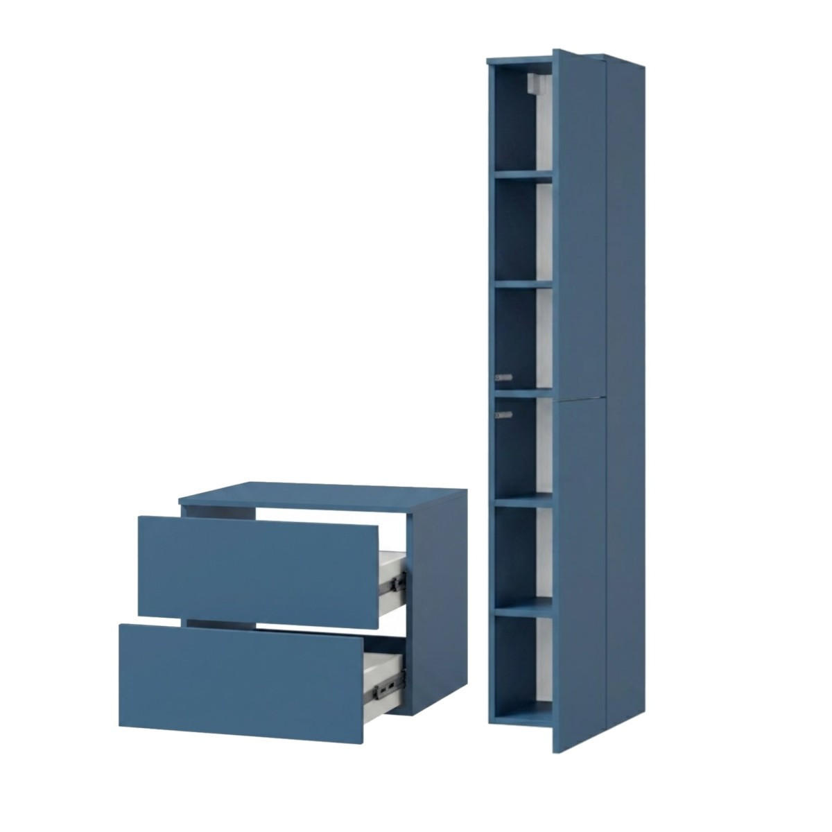 BADMÖBEL-SET Color Meeresblau 2-Teilig (2S 60 + 2D 160) - Dunkelblau, Holzwerkstoff (90/160/45cm) - mzm24