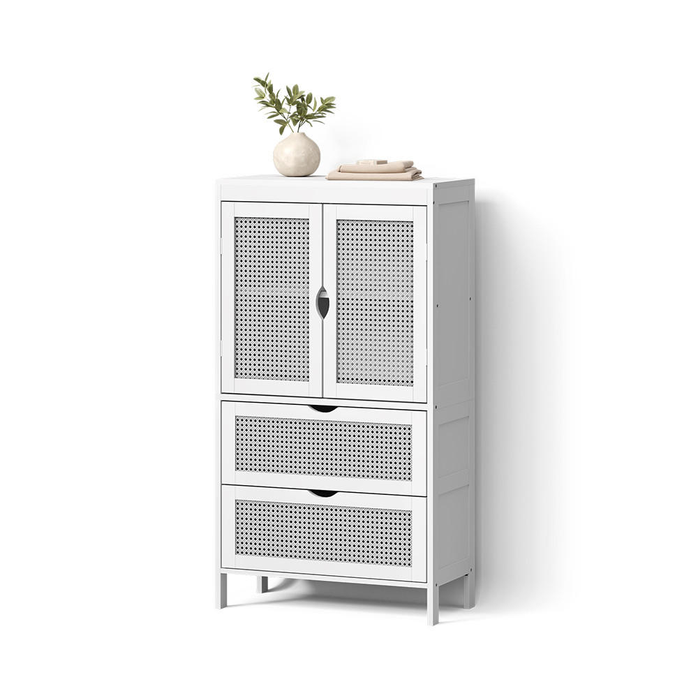 MIDISCHRANK Mincio, Weiß, 60 x 110 cm mit 2 Schubladen und 2 Türen - Weiß, Holzwerkstoff (60/110/29cm) - Livinity®