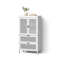 MIDI OMARICA Mincio, Bela, 60 x 110 cm z 2 predali in 2 vrati - bela, leseni material (60/110/29cm) - Livinity®