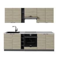 KÜCHENZEILE Fame-Line Eiche Paneel/Anthrazit 235 cm , AP Marmor - Hellbraun/Anthrazit, Holzwerkstoff (235/81.6/60cm) - Vicco