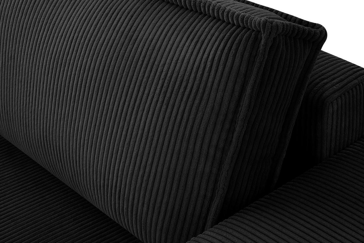 SCHLAFSOFA NAPI in Pet Friendly Cord-Stoff, Schwarz - Schwarz, Textil (228/89/101cm) - KONSIMO®