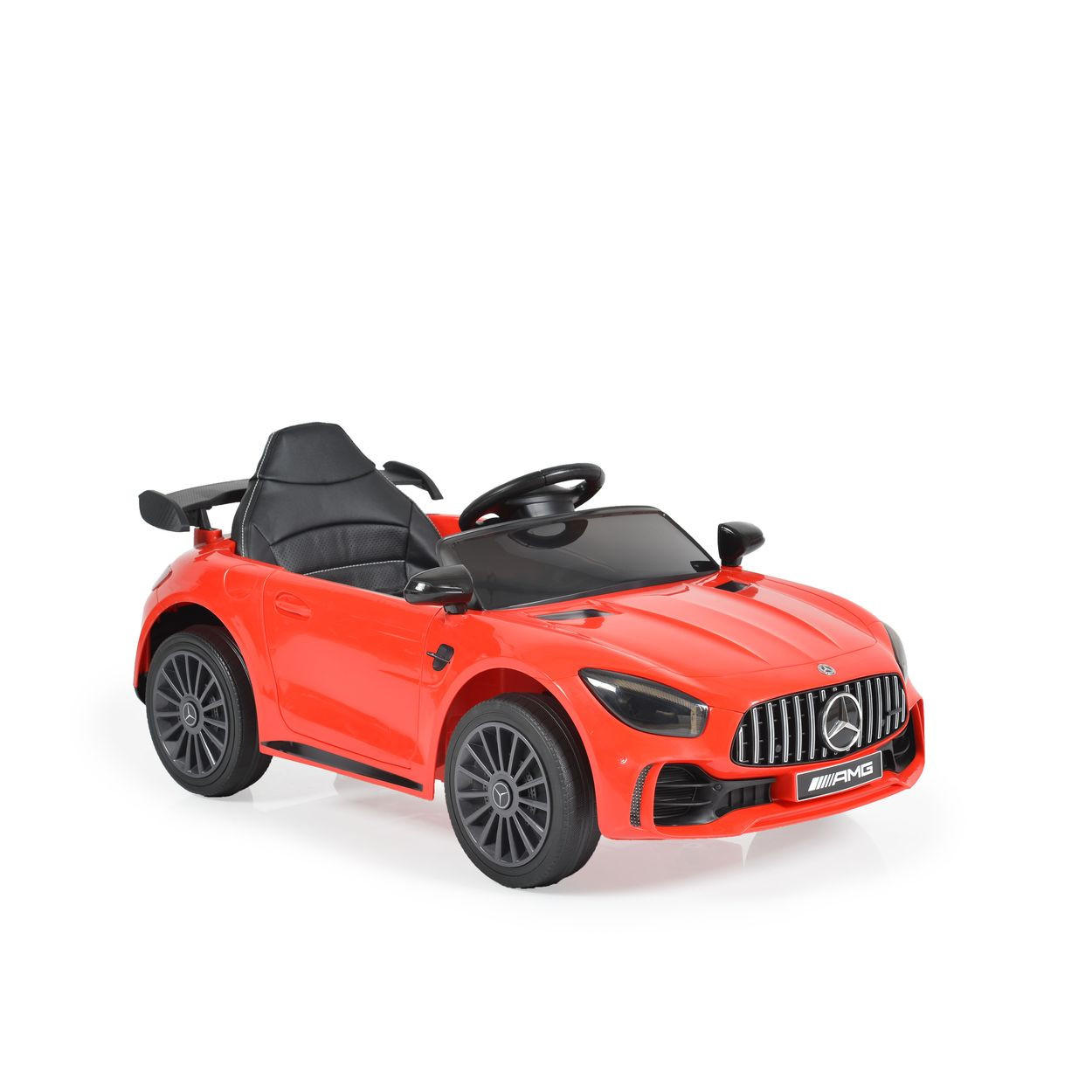 KINDER ELEKTROAUTO Mercedes AMG GTR rot EVA-Reifen, Fernbedienung, Musikeffekte, Türen, Vor- und Rückwärtsgang - Rot, Kunststoff (99/55/41cm) - Moni
