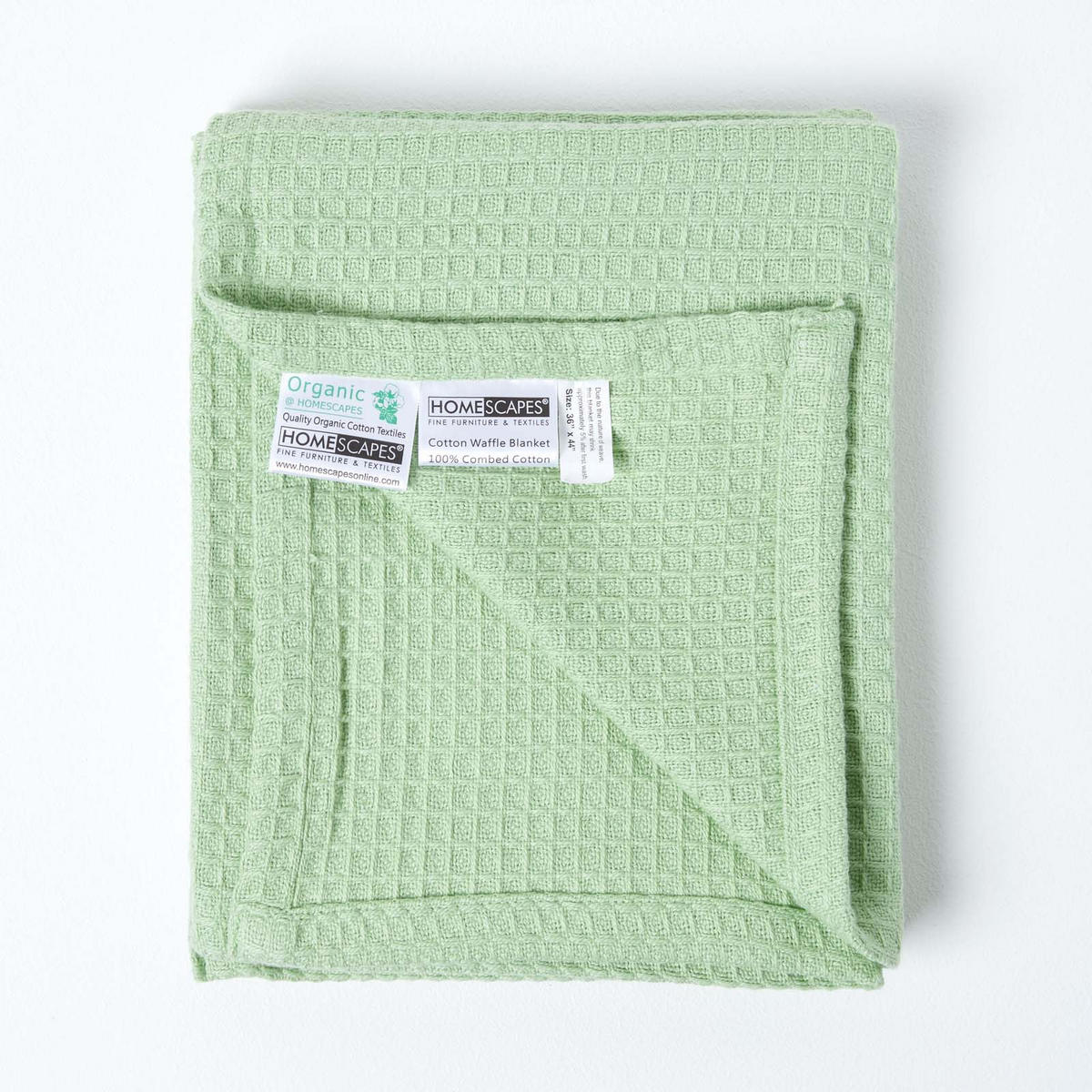 BABYDECKE Waffelpiqué 125/150 cm, Bio-Baumwolle - Grün, Textil (125/150cm) - Homescapes