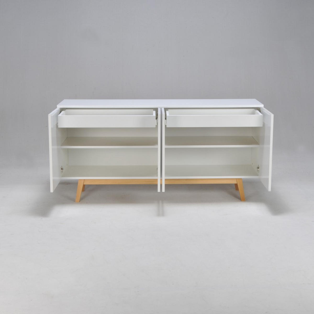 SIDEBOARD HOME/ 4 Türen + 2 Schubladen - Weiß - Weiß, Holzwerkstoff (160/80/42cm) - Weber Industries