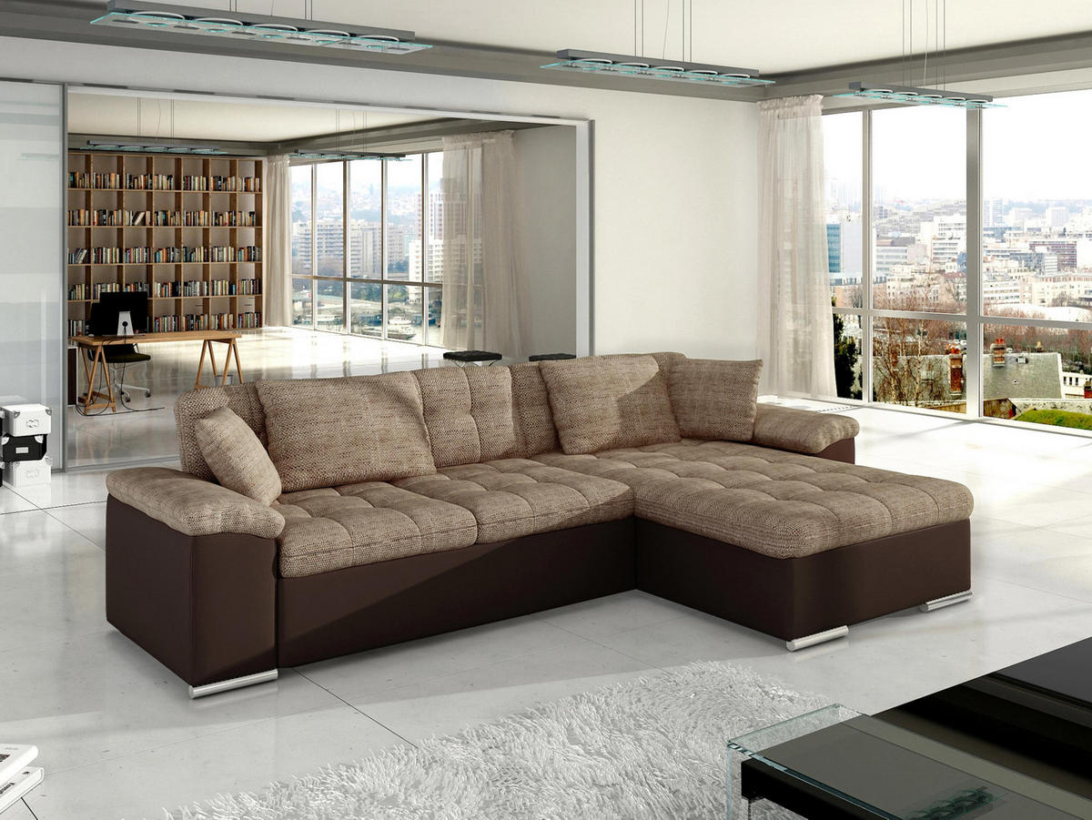 ECKSOFA Diana, Seite: Rechts - Braun, Holz/Textil (280/160cm) - MIRJAN24