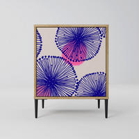 SIDEBOARD MAGIC NATURE, Eichefarben, 57,5x42x72,5 cm, Schwarze Metallfüße - Eichefarben/Multicolor, Holzwerkstoff/Metall (57.5/72.5/42cm) - SpaceRebels