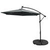 SONNENSCHIRM 300cm LED Ampelschirm mit fächerförmigem Sockel - Grau - Grau, Textil (300/300cm) - Monstershop