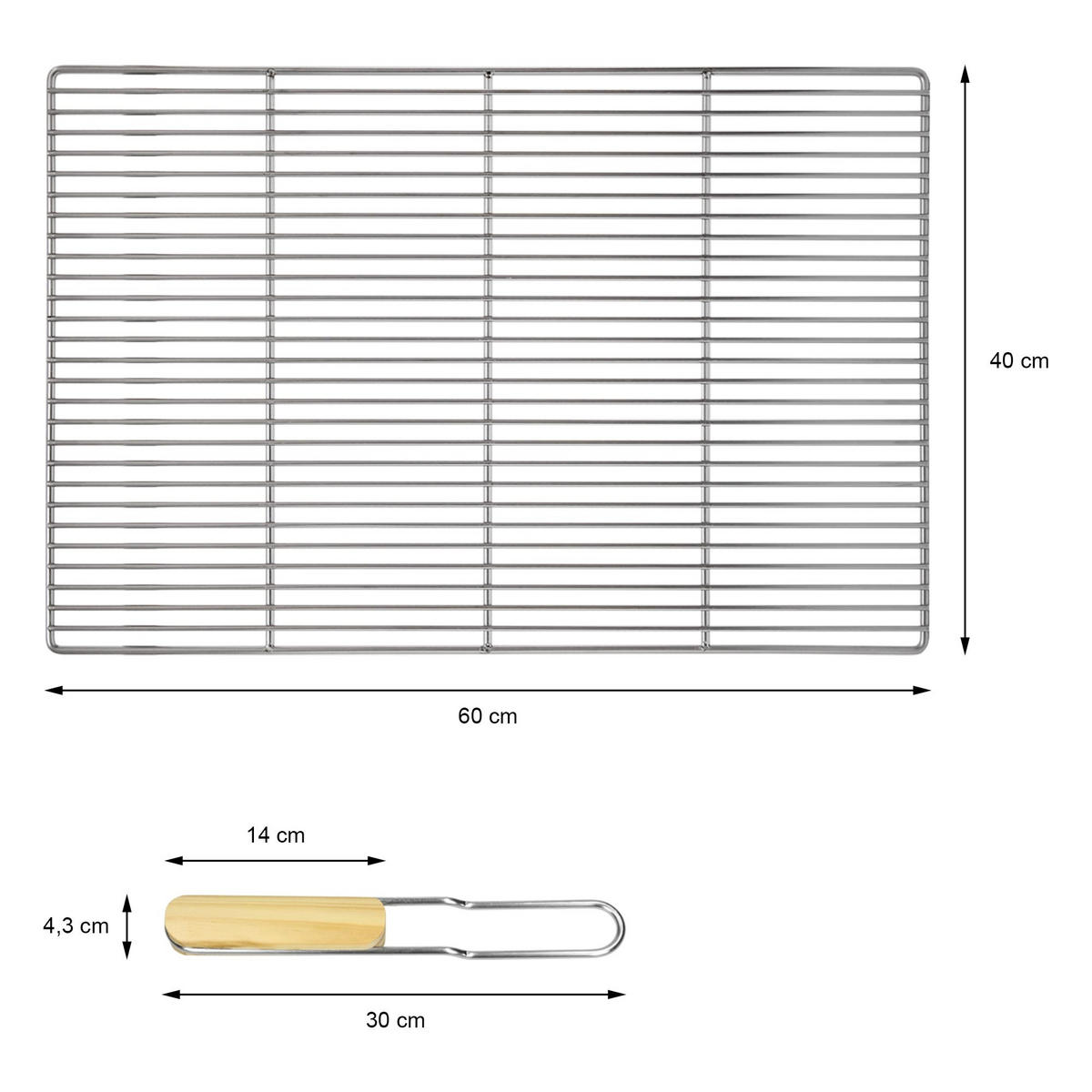 GRILLROST - Silberfarben, Metall (40/60cm) - BBQ Boss