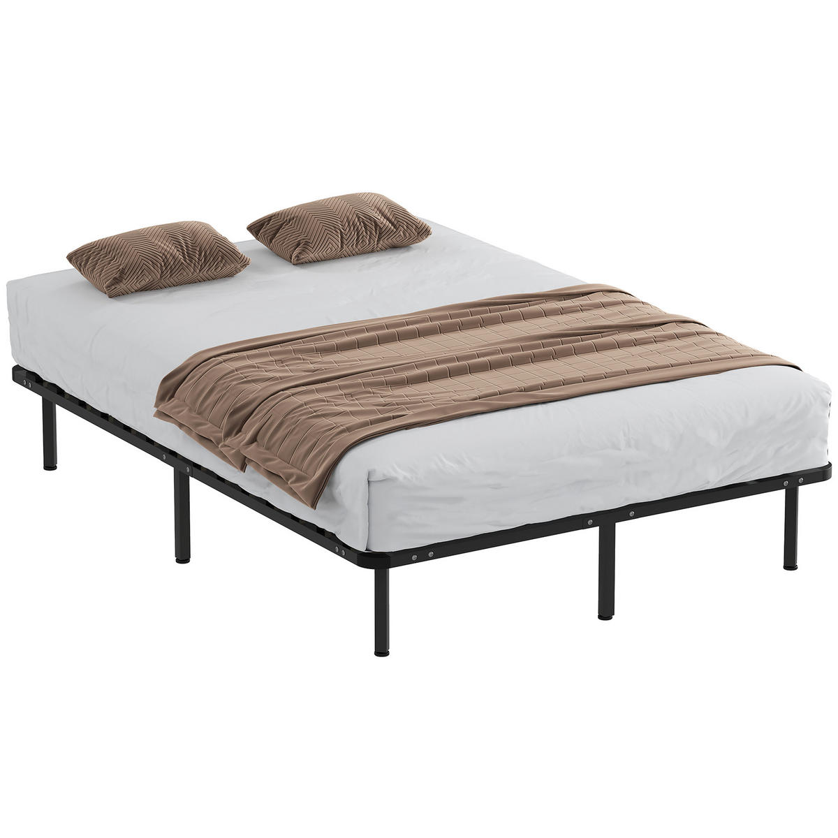 BETT 140x190 cm DE-14633 mit Stauraum, industriell Schwarz - Schwarz, Metall (140/190cm) - ComfortXL