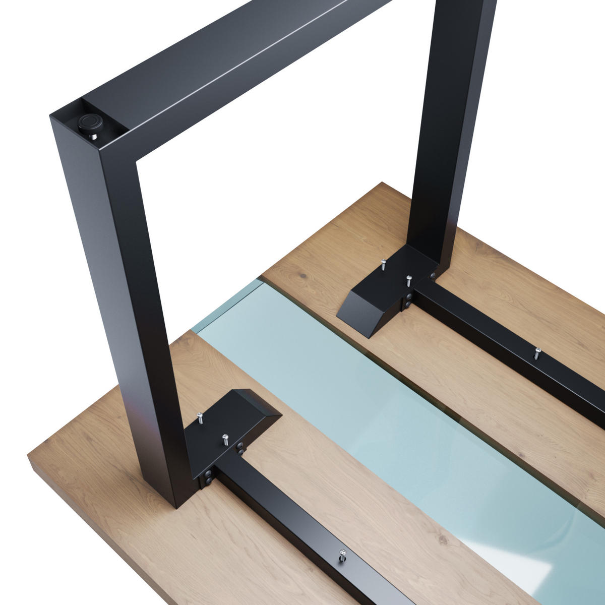TISCHBEINE Eta Epox Metall Schwarz 120/70/72 cm - Schwarz, Metall (70/72/120cm) - Metalo Pro