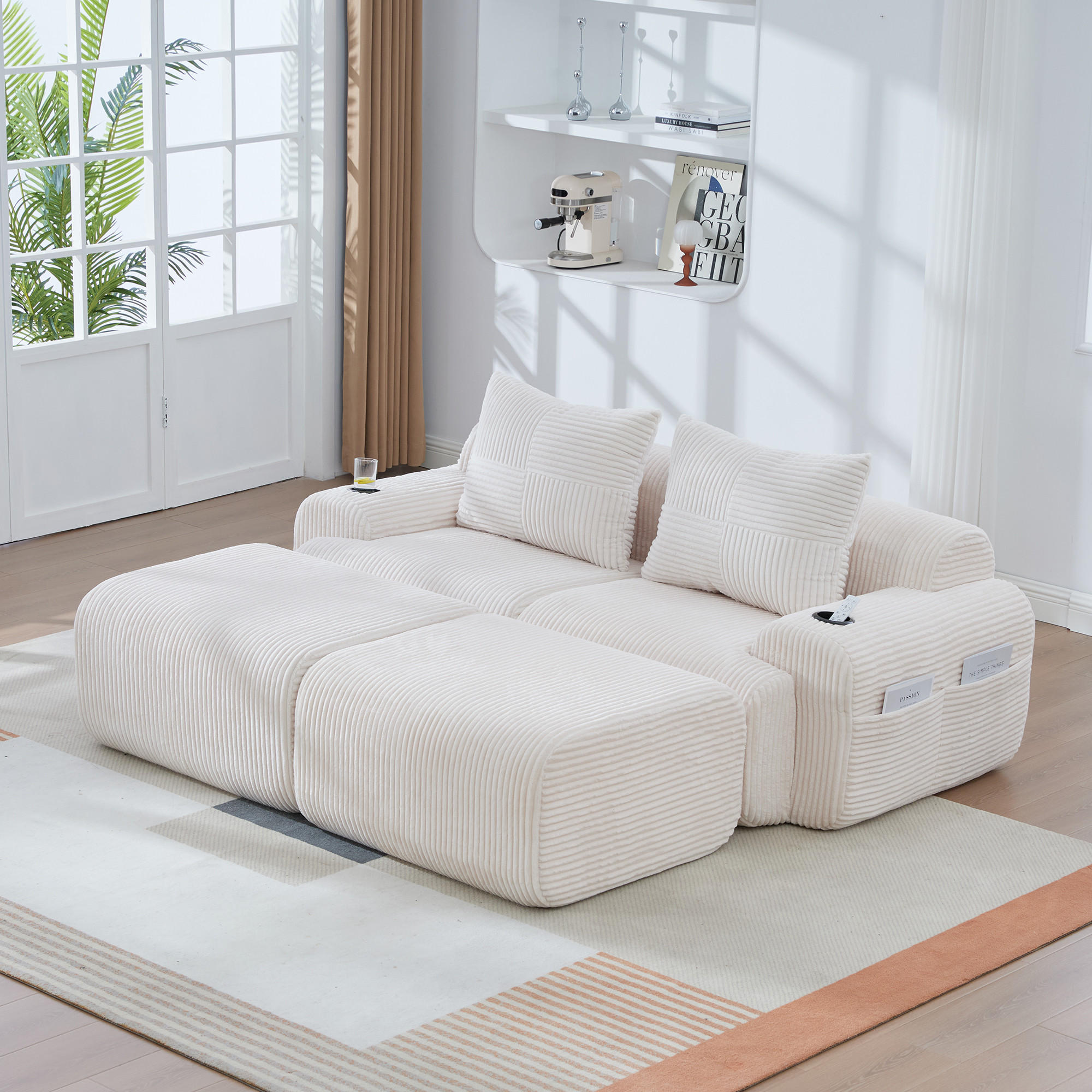 Thumbnail - Redom Modulares, Beige, Textil, 174x80x200 cm, Wohnzimmer, Sofas & Couches, Sofas