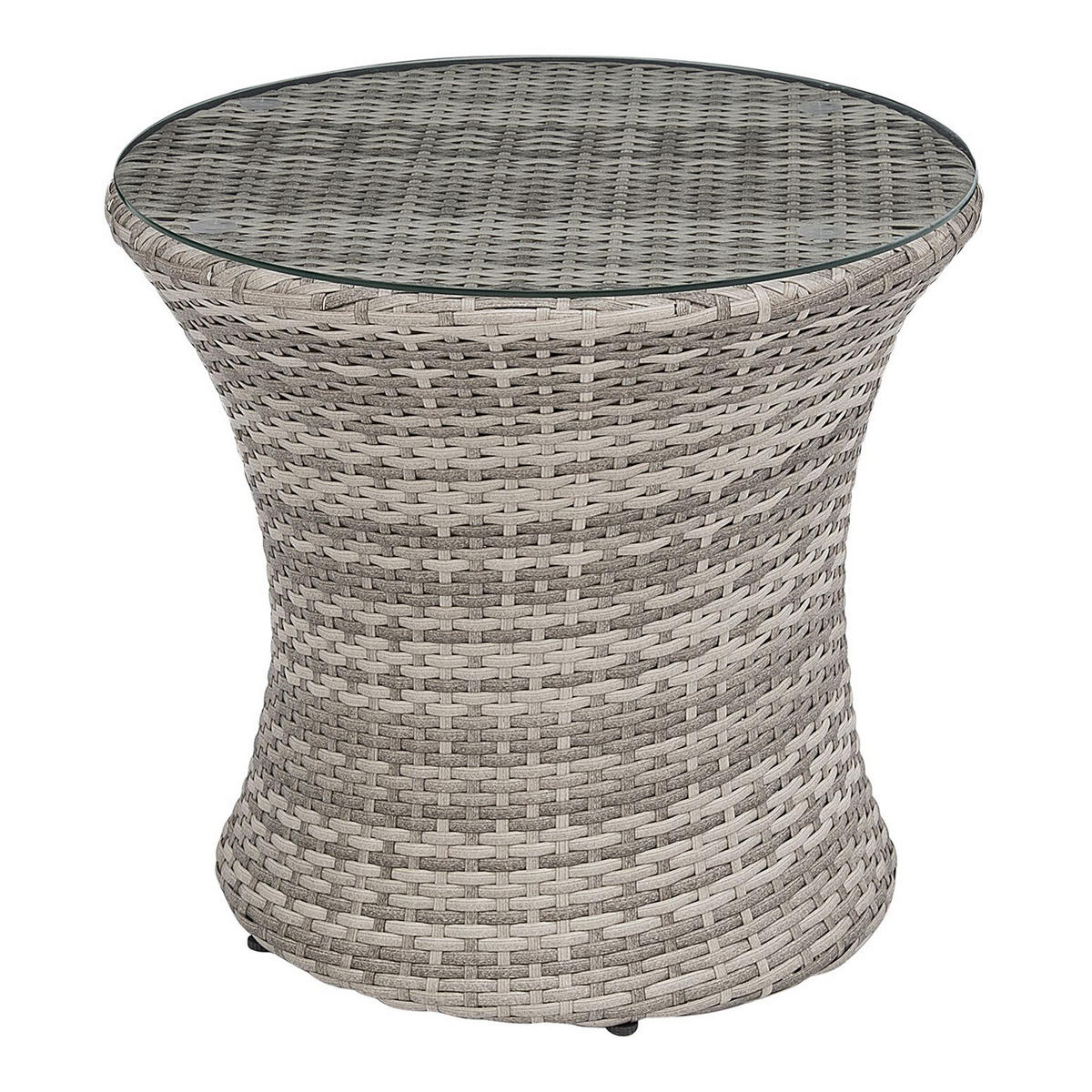 BALKONSET 2-Sitzer Rattan grau Auflagen grau Capri - Grau, Kunststoff/Textil - Beliani