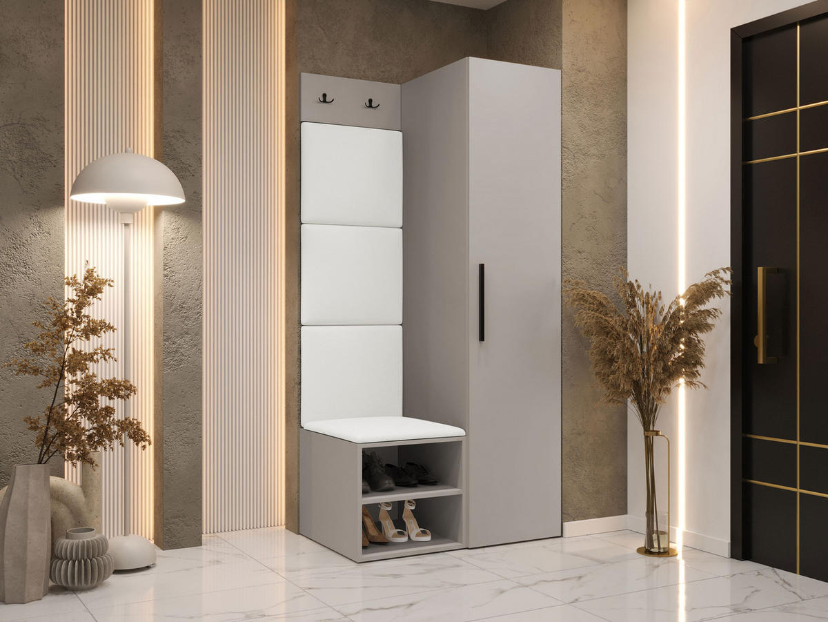 GARDEROBEN-SET Medi III - Kaschmir/Schwarz, Holzwerkstoff/Kunststoff (40/191/50cm) - MIRJAN24