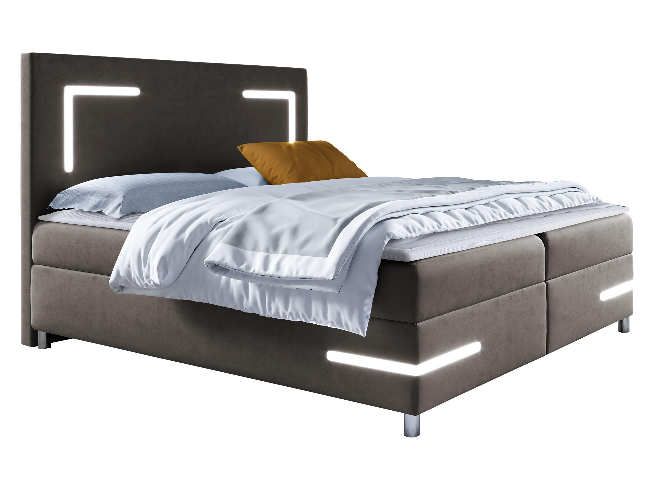 Mirjan24 Boxbett Dunkelgrau 160x200 cm
