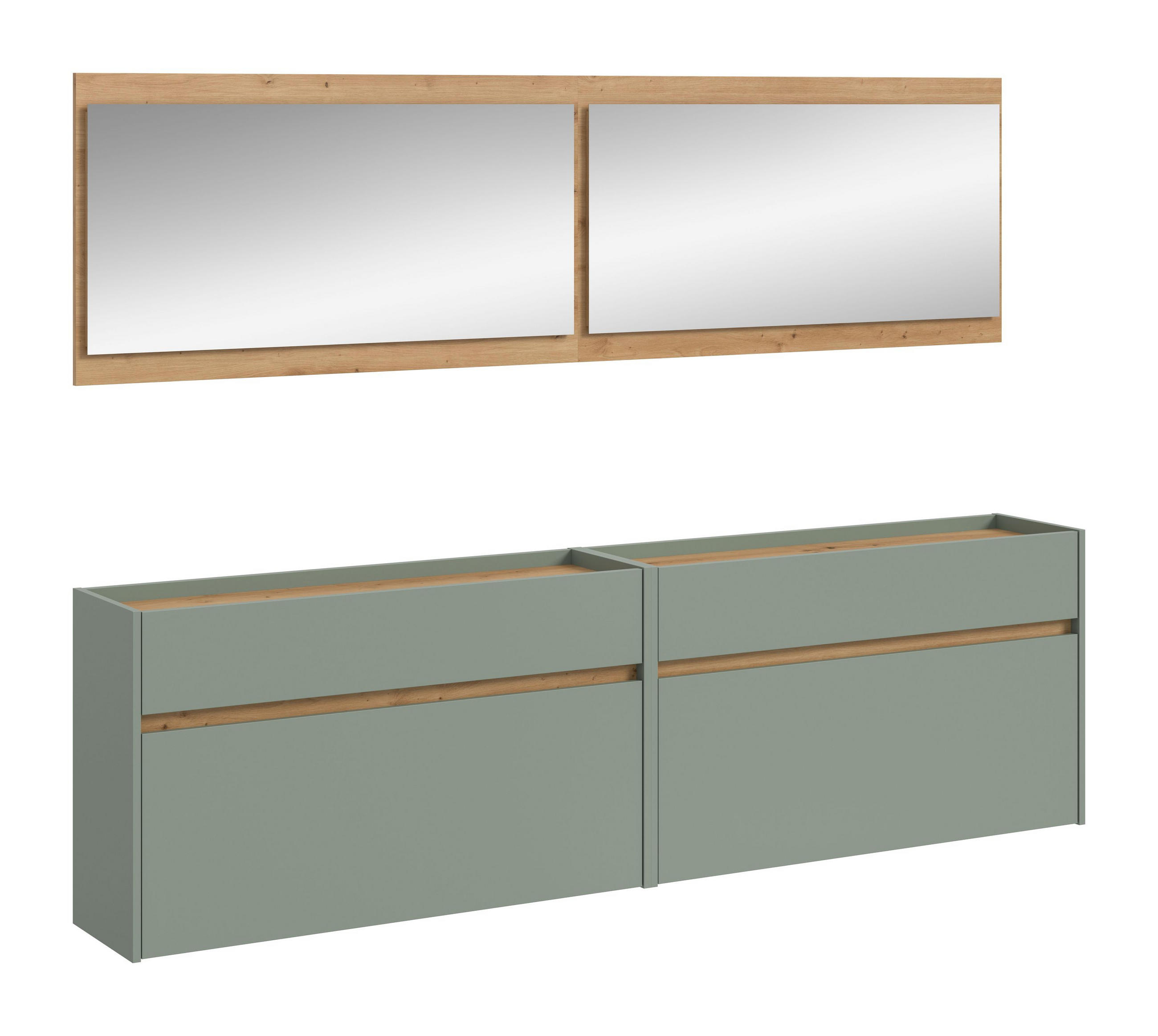 GARDEROBEN-SET DRIVE 4-tlg. (B/H/T: ca. 220/192/32 cm) in Salbei/Salbei - Salbeigrün, Holzwerkstoff (220/192/32cm)