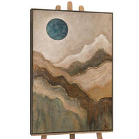 GEMÄLDE Smaragdgrüne Sonne Schattenfugenrahmen Grau 140x100 cm - Grau, Holz (140/100cm) - YS-art gallery