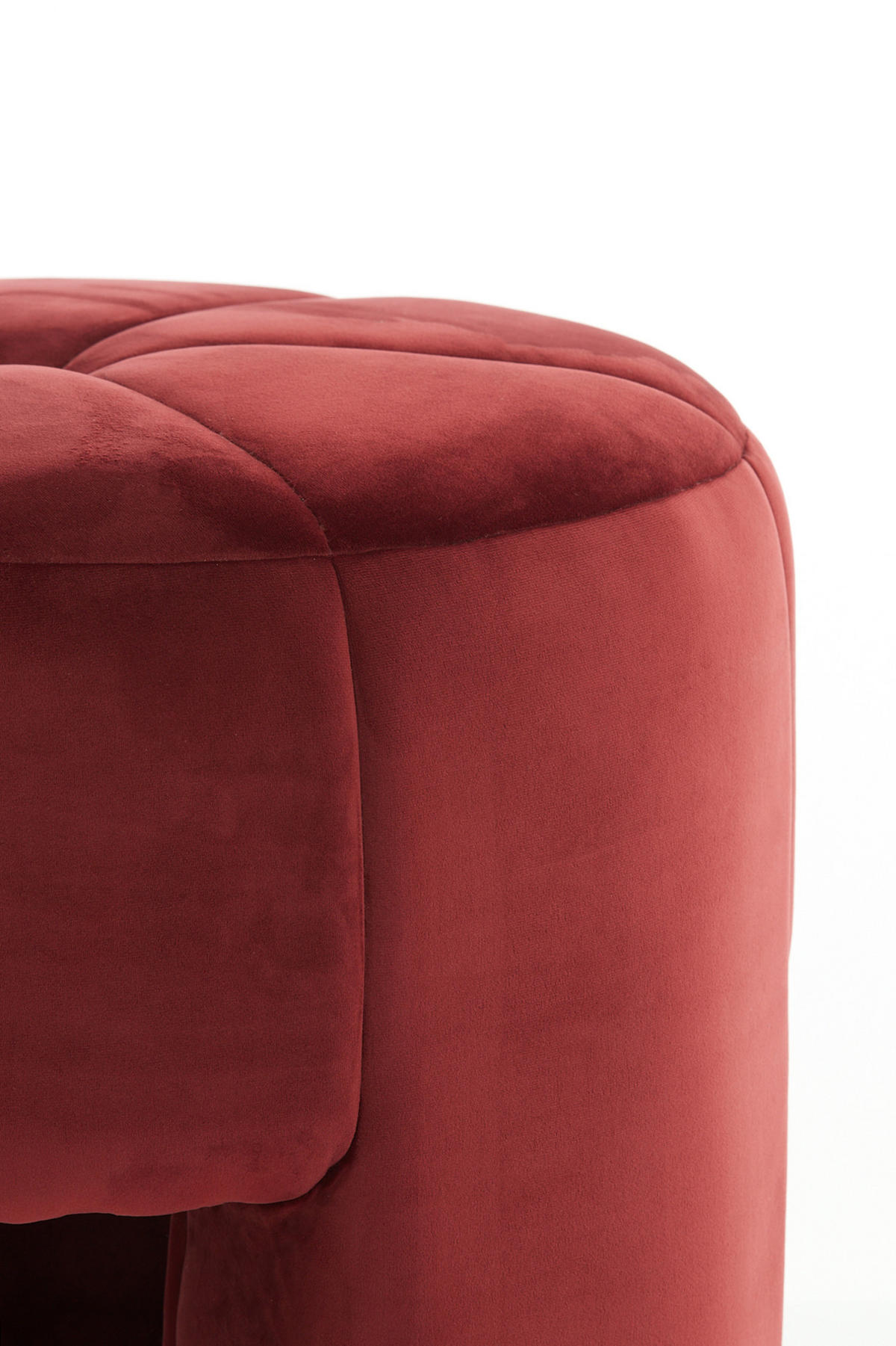 POUF Batumi Rot Ø51/45 cm - Rot, Holz (51/45/51cm) - Light & Living