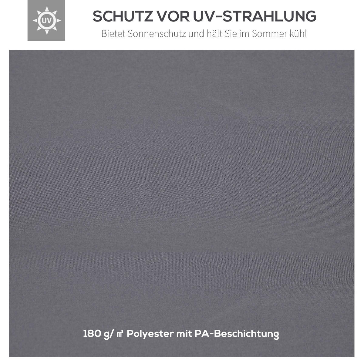PAVILLONDACH, Polyester, Dunkelgrau - Dunkelgrau, Kunststoff (300/18/300cm) - Outsunny