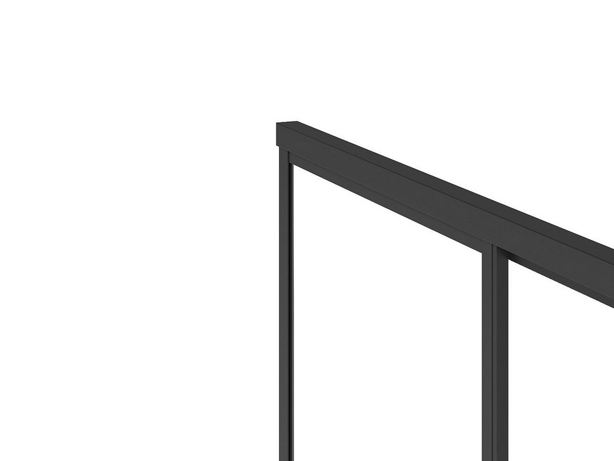 DUSCHWAND - 120 cm x 80 cm - metall - schwarz Toroni - Schwarz, Glas/Metall (120/195cm) - Vente-Unique
