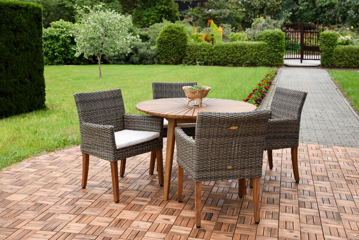 GARTENTISCH Doroty Terrassentisch - Braun, Holz (110/110/75cm) - DELUKE