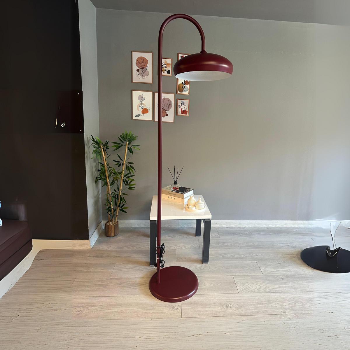 STEHLAMPE Bralo 180 Cm - Bordeaux, Metall (37/37/180cm) - Bamyum