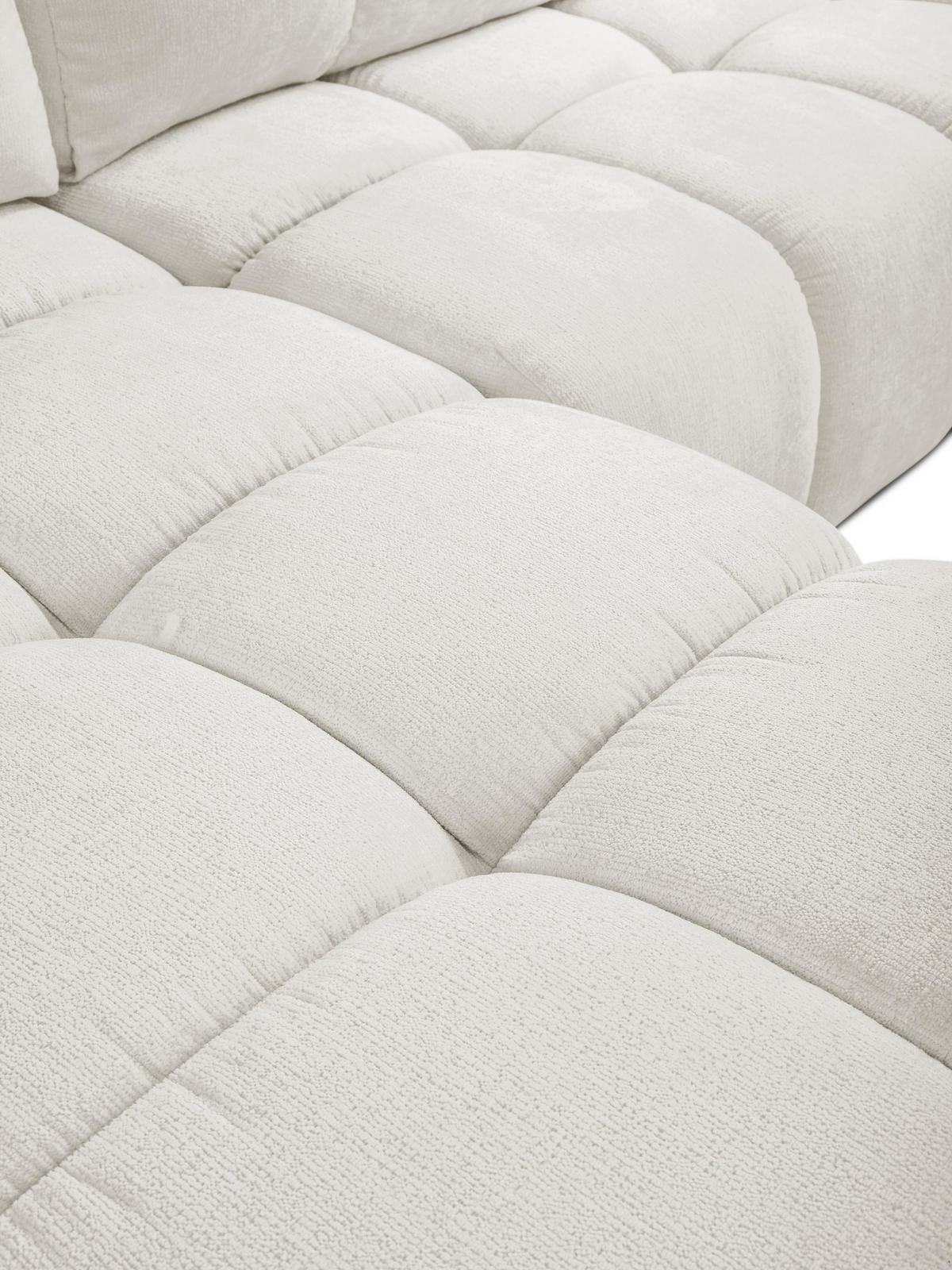 ECKSOFA DUCA L-S Creme Chenille mit Schlaffunktion - Creme, Holz (266.5/266.5cm) - MASSENO