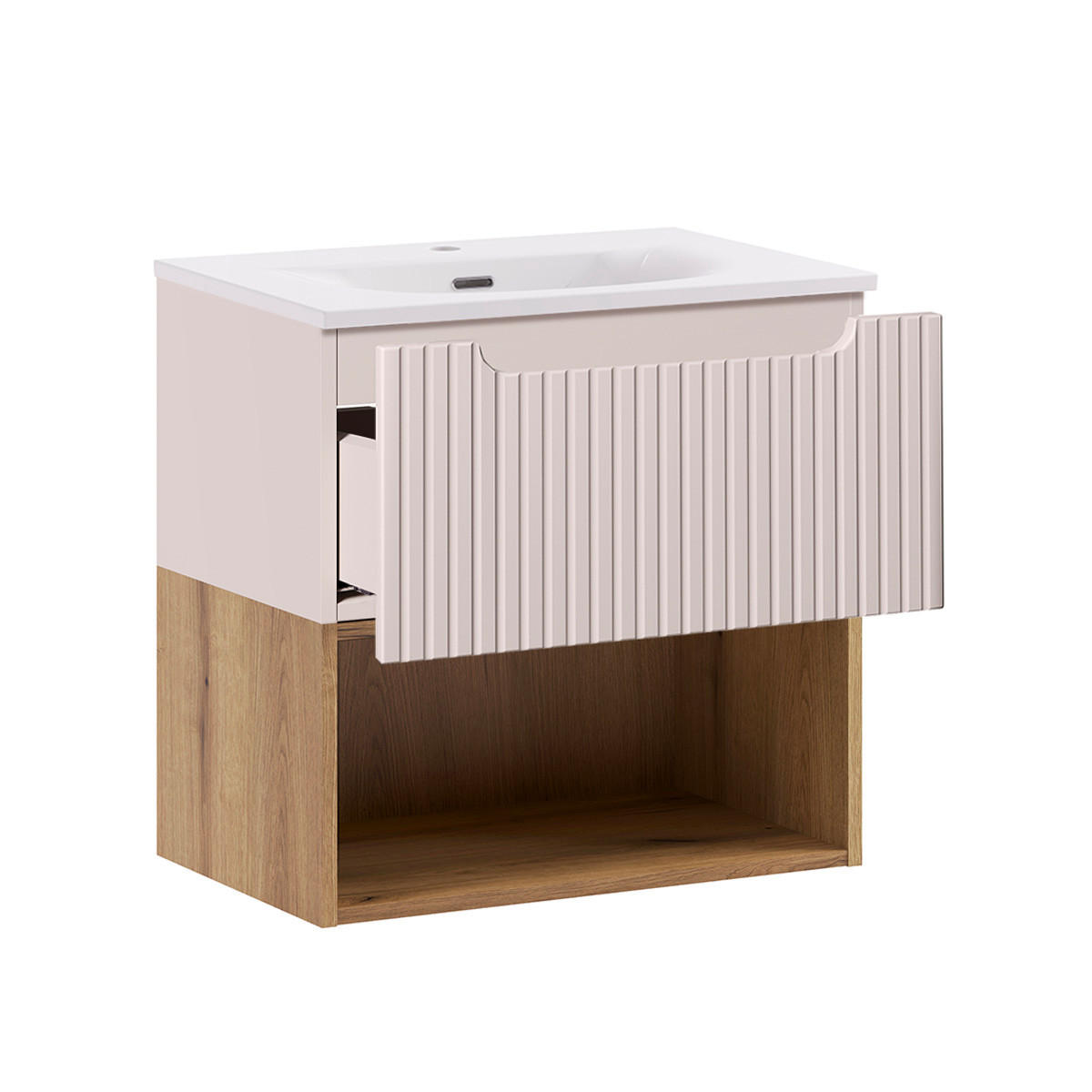 BADMÖBEL 61cm Riva 2er-Set Kaschmir - Beige, Holzwerkstoff (61/60/40cm) - Petits-meubles