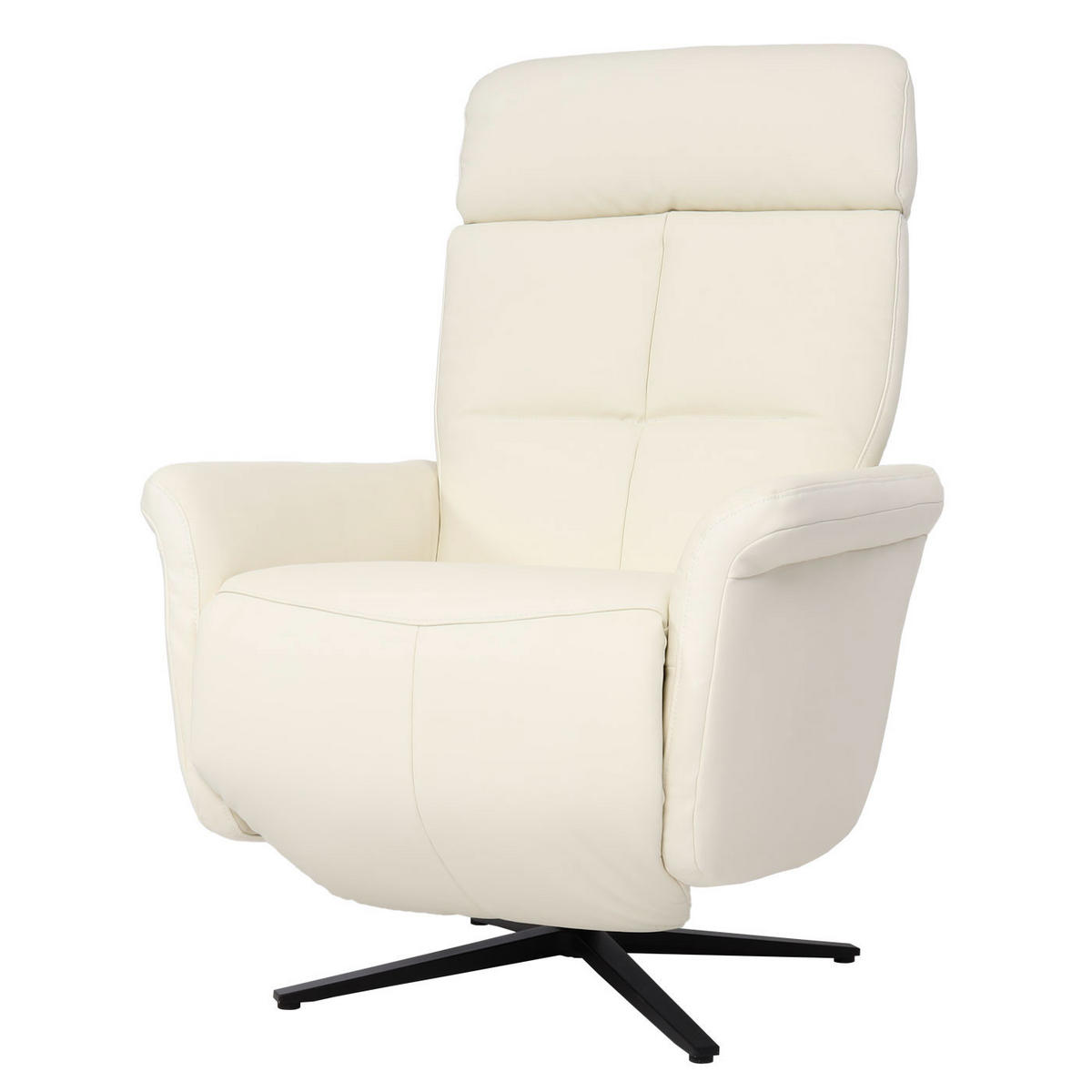 RELAXSESSEL Cremeweiß - Weiß, Leder (76/110/153cm) - MCW