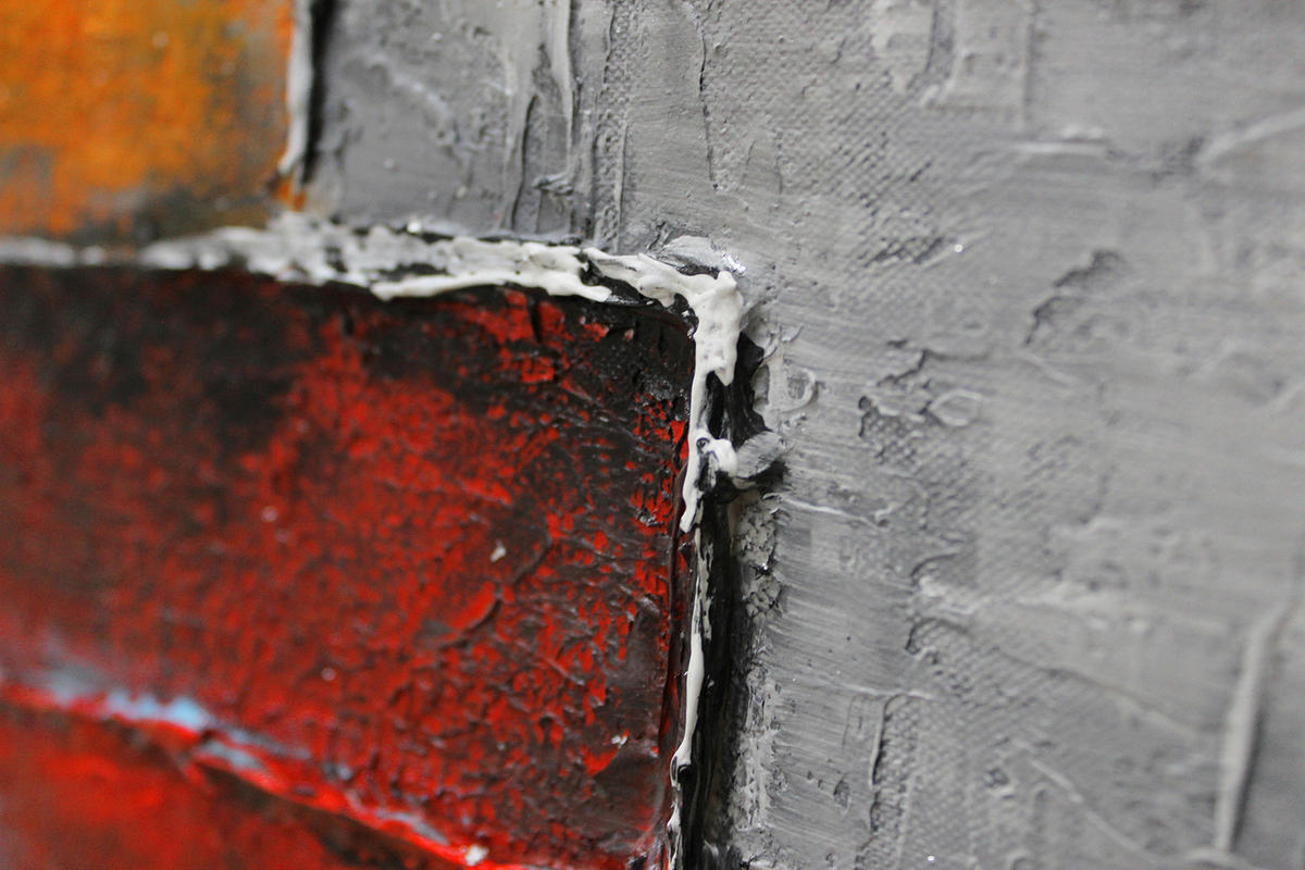 GEMÄLDE Abstraktion auf Keilrahmen 100x50 cm - Rot, Holz (100/50cm) - YS-art gallery
