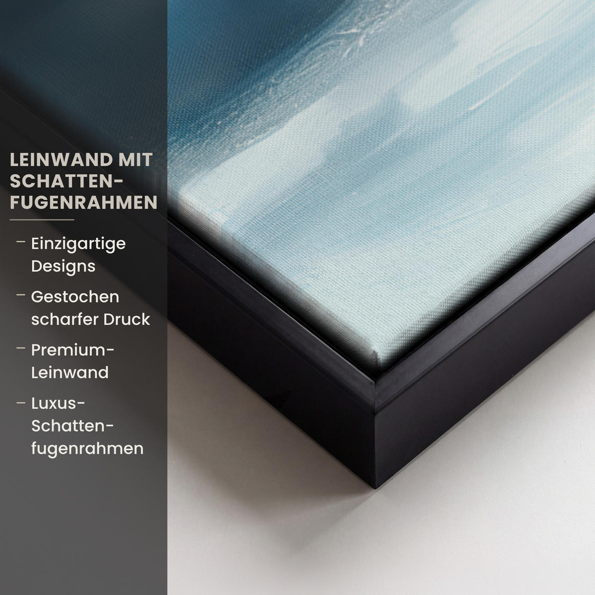 LEINWAND Bilder mit Rahmen - Wald – Winter – Natur – Abstrakt – Schnee - 40x60 - Weiß, Textil (40/60cm) - MuchoWow