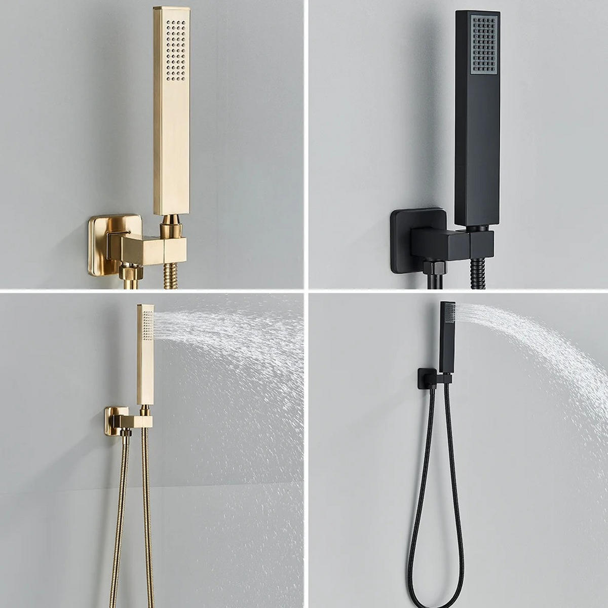 DUSCHSYSTEM Thermostat LED Gebürstetes, Gold - Goldfarben, Metall (49/165/35cm) - Kaket
