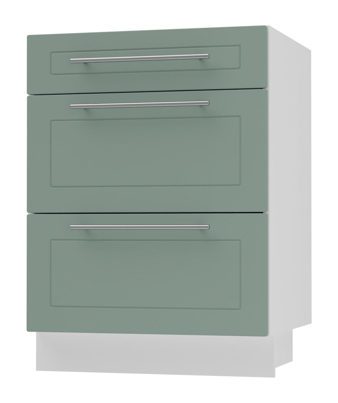 Feldmann-Wohnen Schubladenunterschrank Mintgrün, Weiß 60x82x50 cm