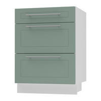 SCHUBLADENUNTERSCHRANK Kvantum D3M/60 60 / 50 / 82cm - Weiß/Mintgrün, Holz/Holzwerkstoff (60/82/50cm) - Feldmann-Wohnen
