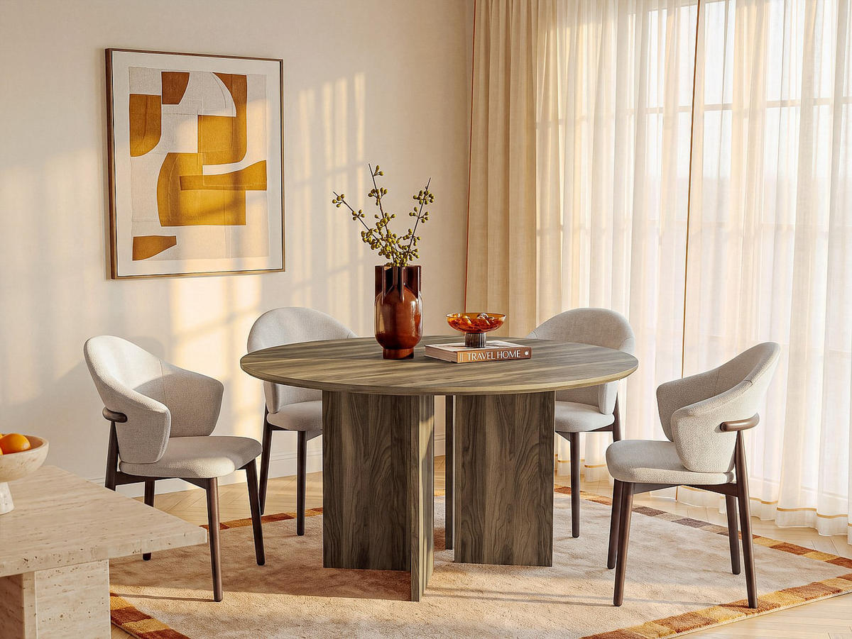 ESSTISCH - 6 Personen - holz - naturfarben dunkel Topania - Naturfarben, Holz (138/138/75cm) - Vente-Unique