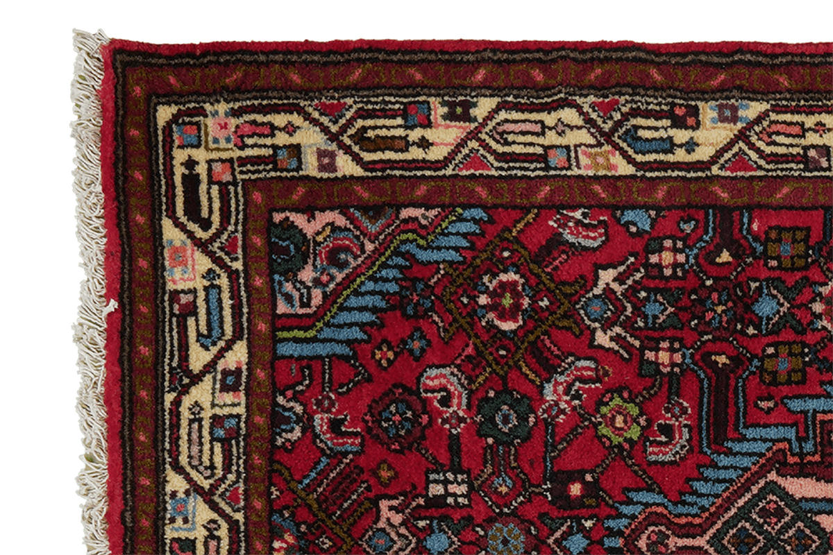 ORIENTTEPPICH handgeknüpft Assadabad Rot 129/80 cm Schurwolle - Rot, Textil (80/129cm) - Looma