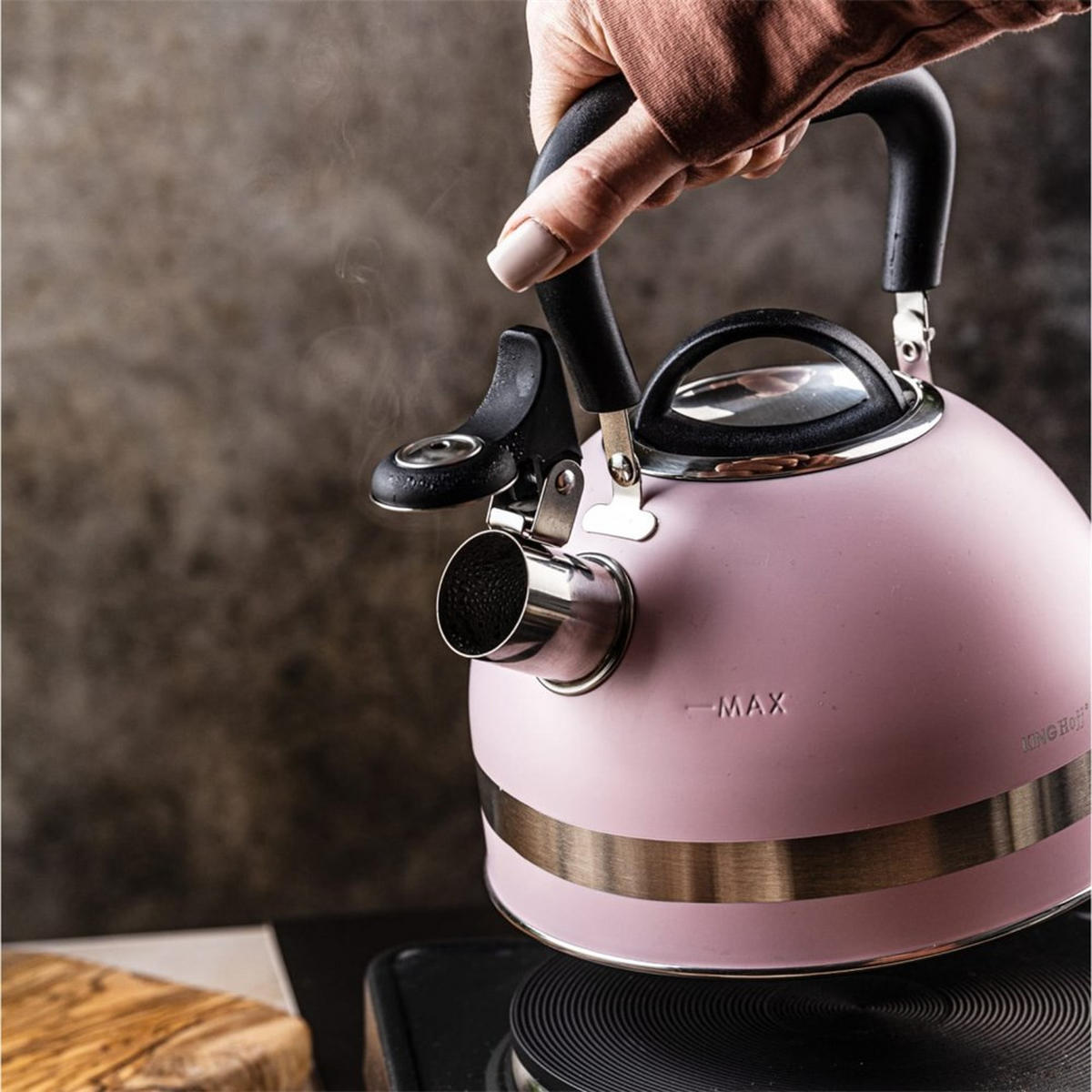 WASSERKESSEL Rosa 20/18.5/20.5 cm KH1856 - Pink, Metall (20cm) - Kinghoff 