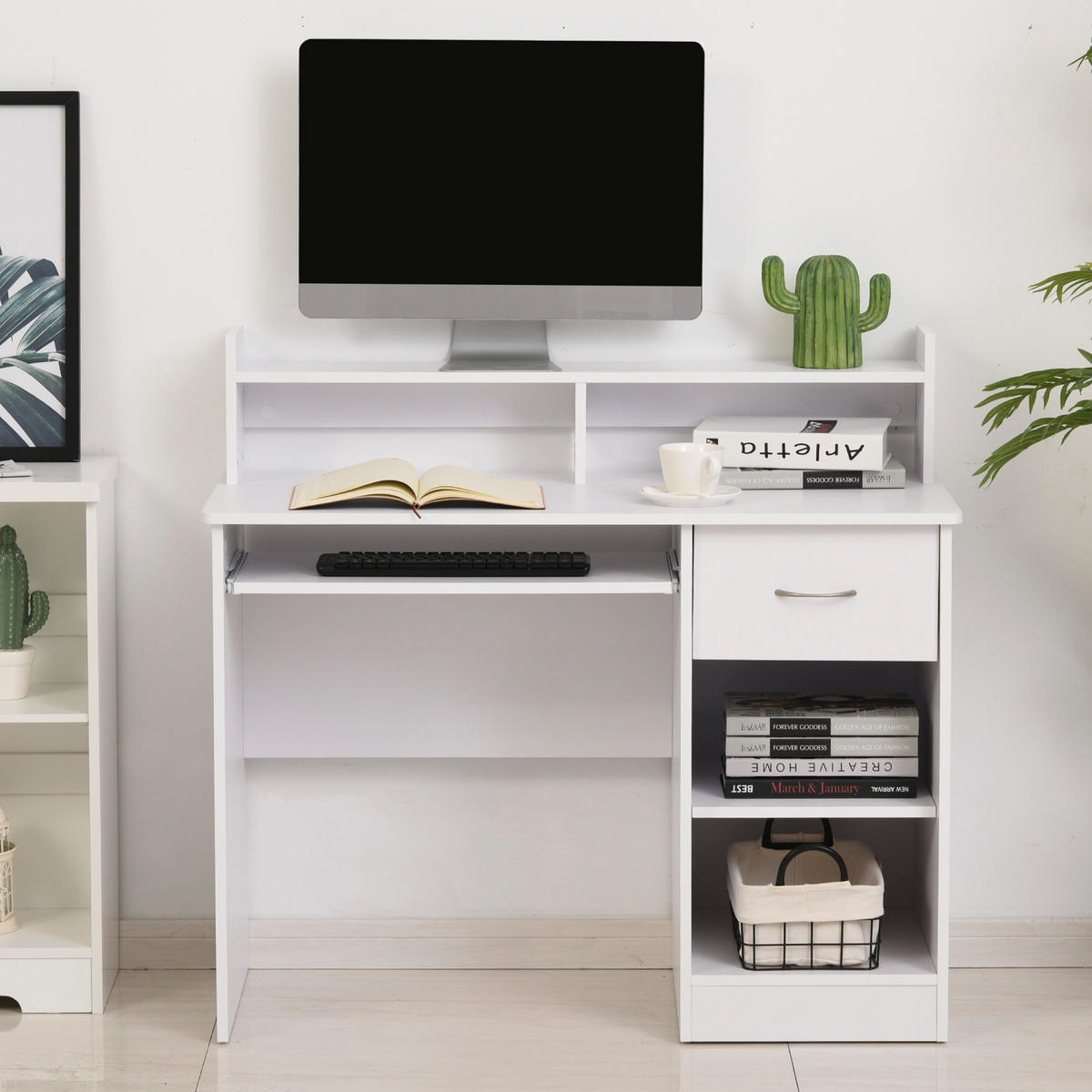 BÜROTISCH Weiß 1 Stück - Weiß, Holzwerkstoff (120/60/95.5cm) - GiPP