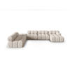 PANORAMASOFA modular links Bellis aus 3D-Stoff leichtes beige 7 Sitzplätze - Creme, Textil (282/70/376cm) - Micadoni