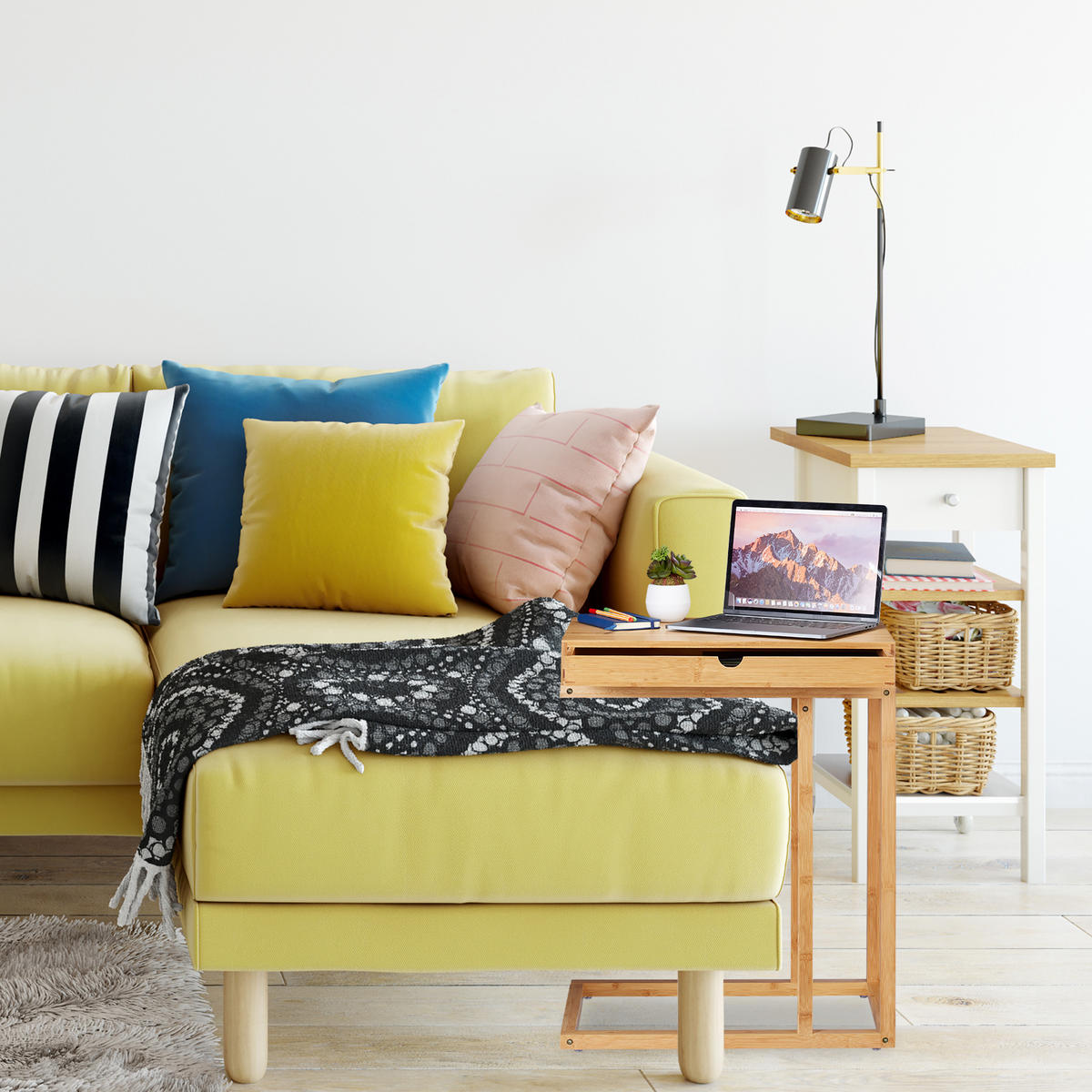 BEISTELLTISCH - Hellbraun, Holz (35/55/68cm) - Relaxdays