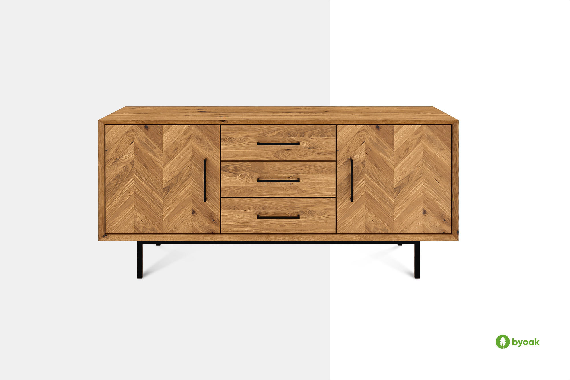 KOMMODE BREIT LEON Kernbuche - Kernbuche, Holz (144/65/45cm) - byoak