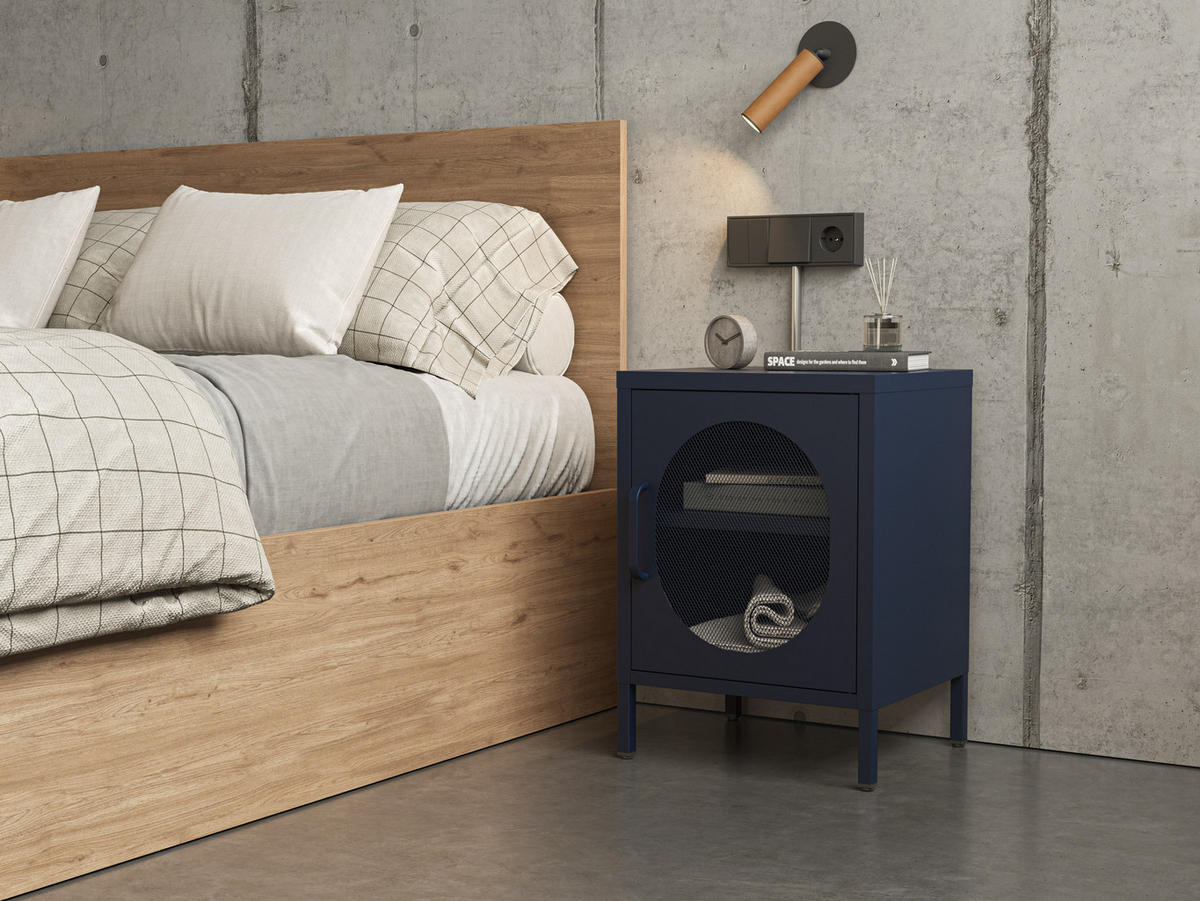 NACHTTISCH Diora Blau 40/35/60 cm - Blau, Metall (35/60/40cm) - Drawer