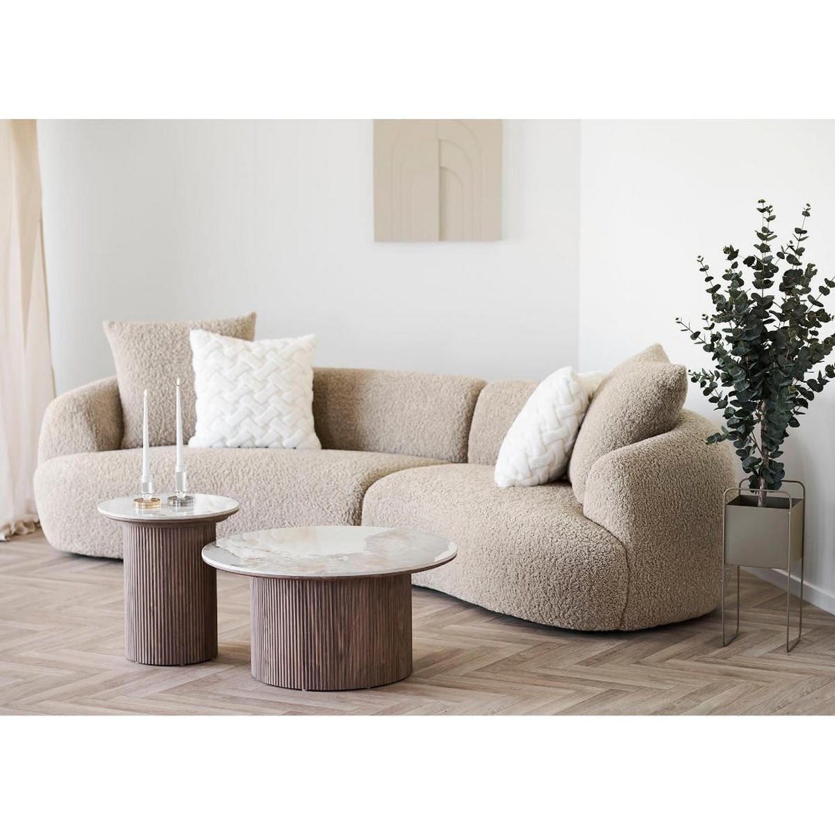 SOFA, Dorte, Stühle Braun, Polyester, 302 x 134 x 69 cm - Braun, Textil (302/69/134cm) - ebuy24